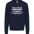 Awesome Coach Rugby Football Tennis Kids Sweatshirt Jumper Navy Blue
