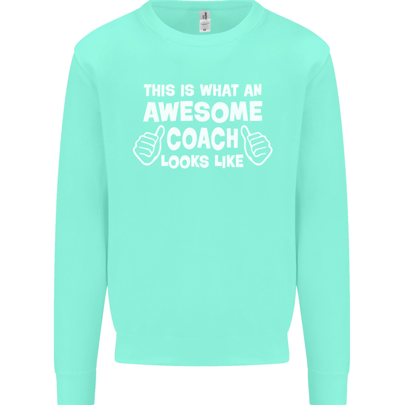 Awesome Coach Rugby Football Tennis Kids Sweatshirt Jumper Peppermint