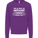 Awesome Coach Rugby Football Tennis Kids Sweatshirt Jumper Purple