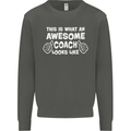 Awesome Coach Rugby Football Tennis Kids Sweatshirt Jumper Storm Grey