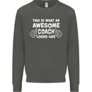 Awesome Coach Rugby Football Tennis Kids Sweatshirt Jumper Storm Grey