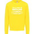 Awesome Coach Rugby Football Tennis Kids Sweatshirt Jumper Yellow