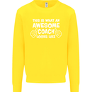 Awesome Coach Rugby Football Tennis Kids Sweatshirt Jumper Yellow