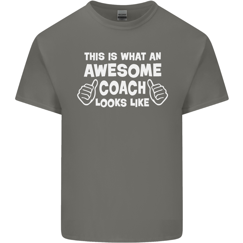 Awesome Coach Rugby Football Tennis Kids T-Shirt Childrens Charcoal