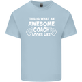 Awesome Coach Rugby Football Tennis Kids T-Shirt Childrens Light Blue