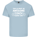 Awesome Coach Rugby Football Tennis Kids T-Shirt Childrens Light Blue
