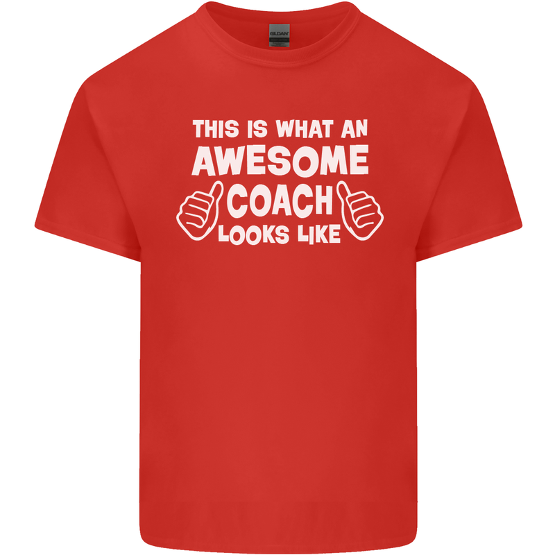 Awesome Coach Rugby Football Tennis Kids T-Shirt Childrens Red
