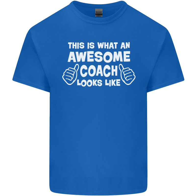 Awesome Coach Rugby Football Tennis Kids T-Shirt Childrens Royal Blue