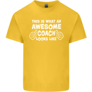 Awesome Coach Rugby Football Tennis Kids T-Shirt Childrens Yellow