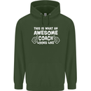 Awesome Coach Rugby Football Tennis Mens 80% Cotton Hoodie Forest Green