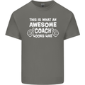 Awesome Coach Rugby Football Tennis Mens Cotton T-Shirt Tee Top Charcoal