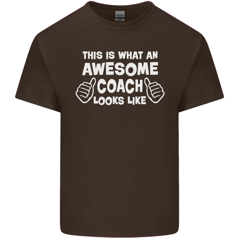 Awesome Coach Rugby Football Tennis Mens Cotton T-Shirt Tee Top Dark Chocolate