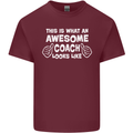 Awesome Coach Rugby Football Tennis Mens Cotton T-Shirt Tee Top Maroon