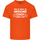 Awesome Coach Rugby Football Tennis Mens Cotton T-Shirt Tee Top Orange
