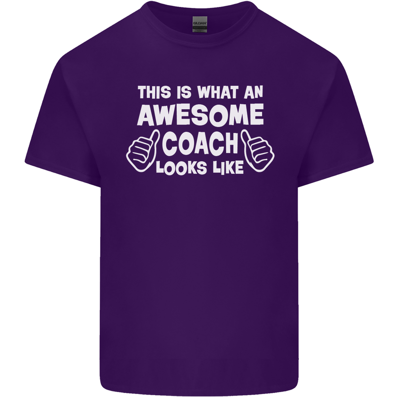 Awesome Coach Rugby Football Tennis Mens Cotton T-Shirt Tee Top Purple
