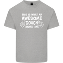 Awesome Coach Rugby Football Tennis Mens Cotton T-Shirt Tee Top Sports Grey
