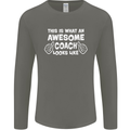 Awesome Coach Rugby Football Tennis Mens Long Sleeve T-Shirt Charcoal