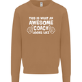 Awesome Coach Rugby Football Tennis Mens Sweatshirt Jumper Caramel Latte