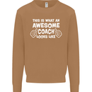 Awesome Coach Rugby Football Tennis Mens Sweatshirt Jumper Caramel Latte
