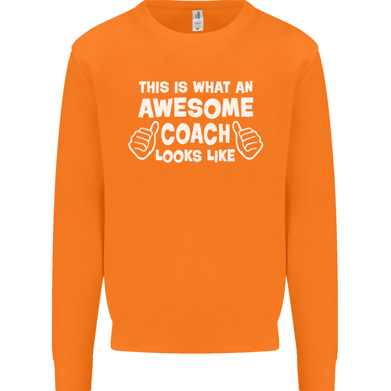 Awesome Coach Rugby Football Tennis Mens Sweatshirt Jumper Orange