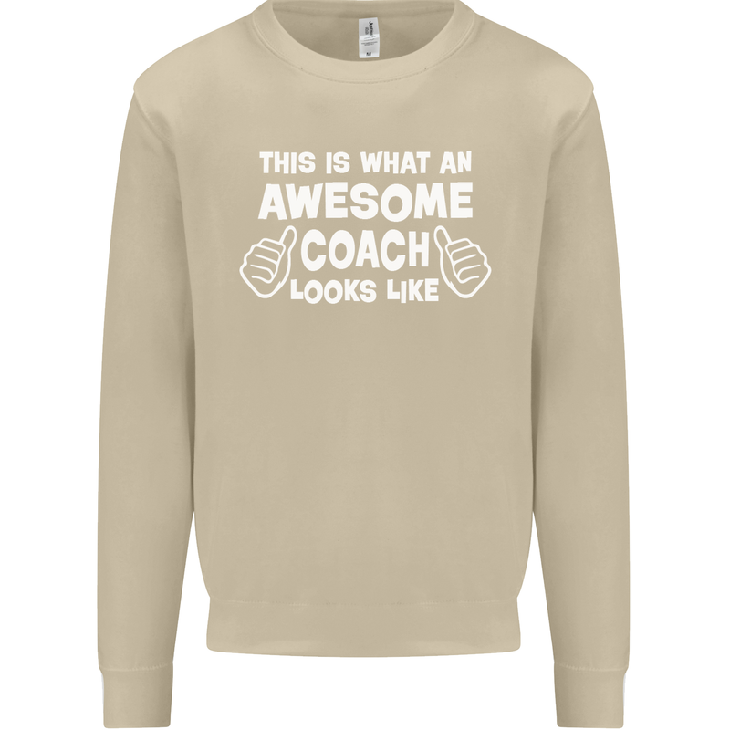 Awesome Coach Rugby Football Tennis Mens Sweatshirt Jumper Sand