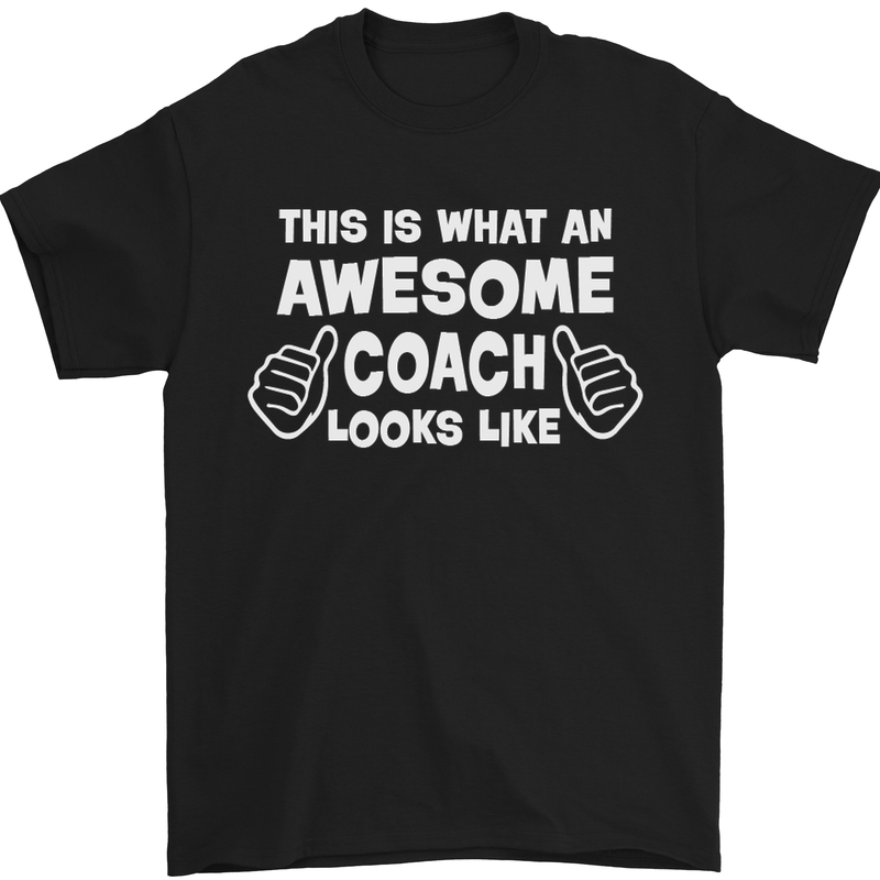 Awesome Coach Rugby Football Tennis Mens T-Shirt Cotton Gildan Black