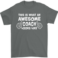 Awesome Coach Rugby Football Tennis Mens T-Shirt Cotton Gildan Charcoal