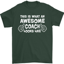 Awesome Coach Rugby Football Tennis Mens T-Shirt Cotton Gildan Forest Green