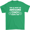 Awesome Coach Rugby Football Tennis Mens T-Shirt Cotton Gildan Irish Green