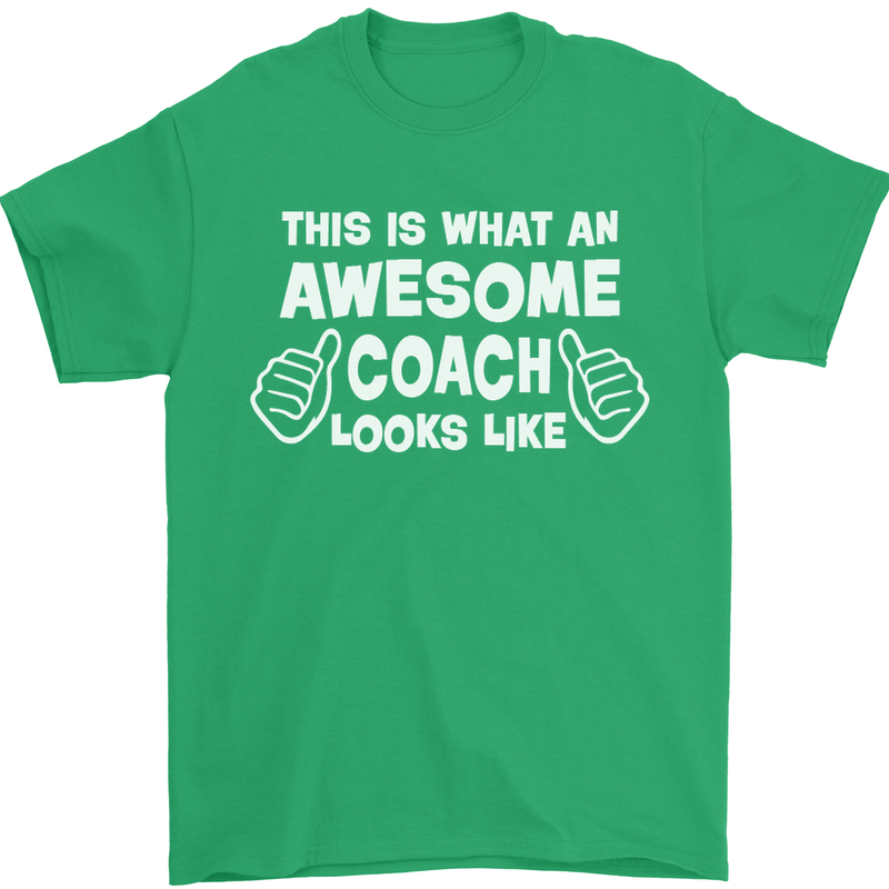 Awesome Coach Rugby Football Tennis Mens T-Shirt Cotton Gildan Irish Green