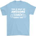 Awesome Coach Rugby Football Tennis Mens T-Shirt Cotton Gildan Light Blue