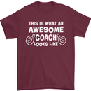Awesome Coach Rugby Football Tennis Mens T-Shirt Cotton Gildan Maroon