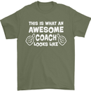 Awesome Coach Rugby Football Tennis Mens T-Shirt Cotton Gildan Military Green