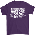 Awesome Coach Rugby Football Tennis Mens T-Shirt Cotton Gildan Purple