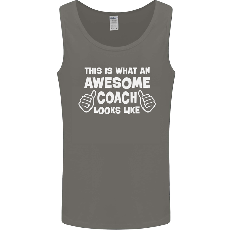 Awesome Coach Rugby Football Tennis Mens Vest Tank Top Charcoal