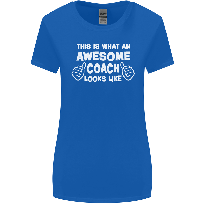 Awesome Coach Rugby Football Tennis Womens Wider Cut T-Shirt Royal Blue