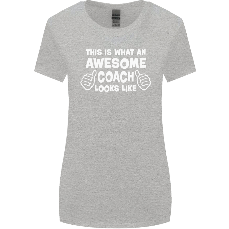 Awesome Coach Rugby Football Tennis Womens Wider Cut T-Shirt Sports Grey