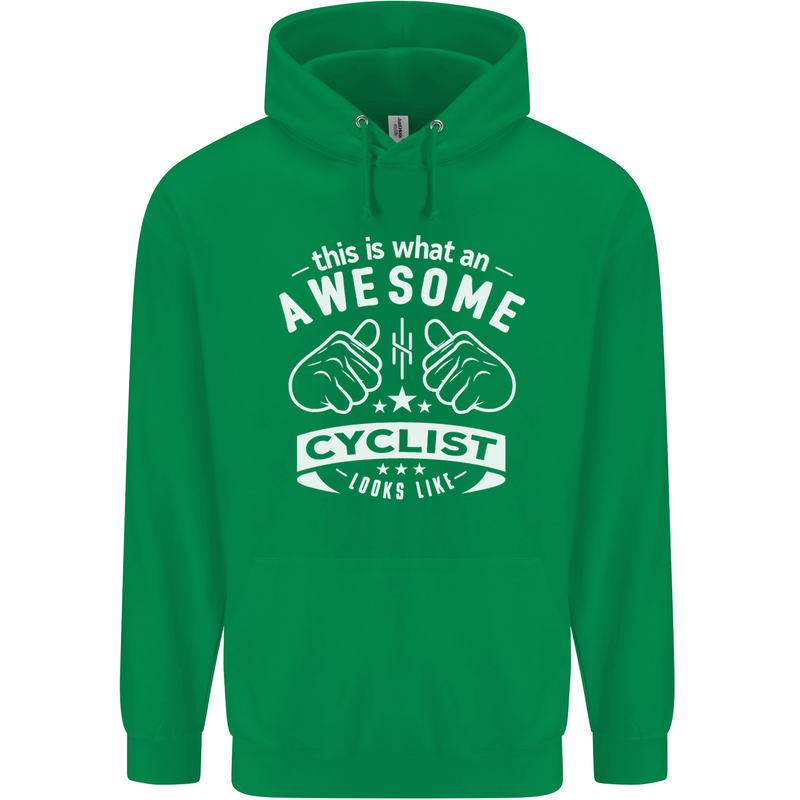 Awesome Cyclist Looks Like This Cycling Childrens Kids Hoodie Irish Green