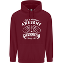 Awesome Cyclist Looks Like This Cycling Childrens Kids Hoodie Maroon