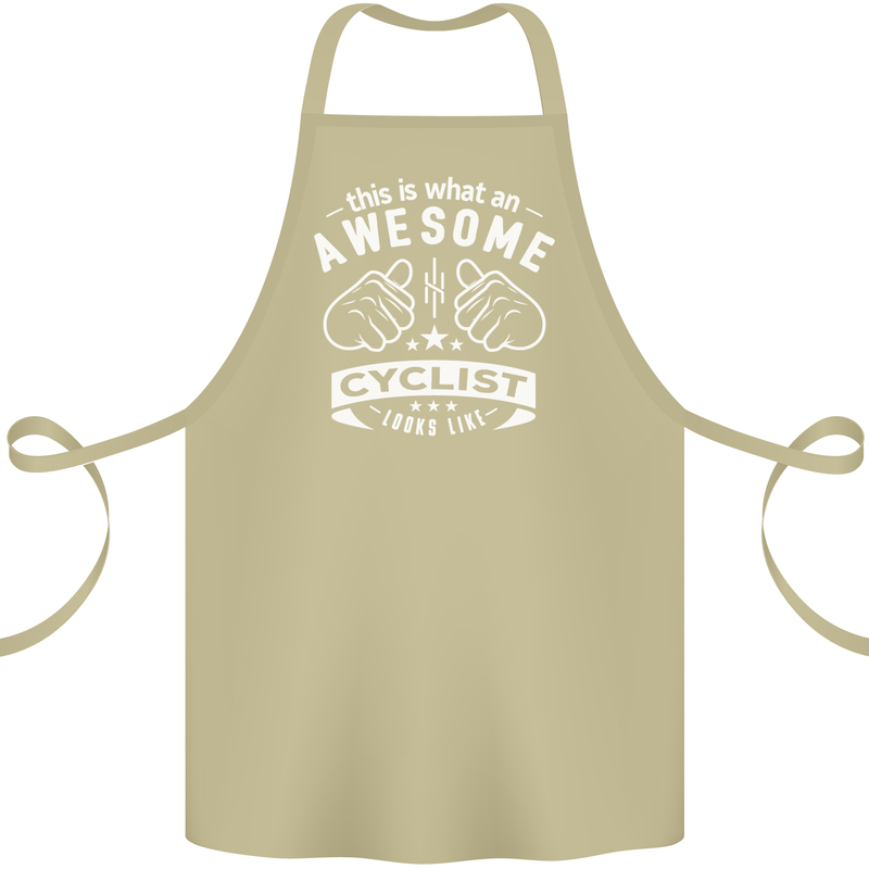 Awesome Cyclist Looks Like This Cycling Cotton Apron 100% Organic Khaki