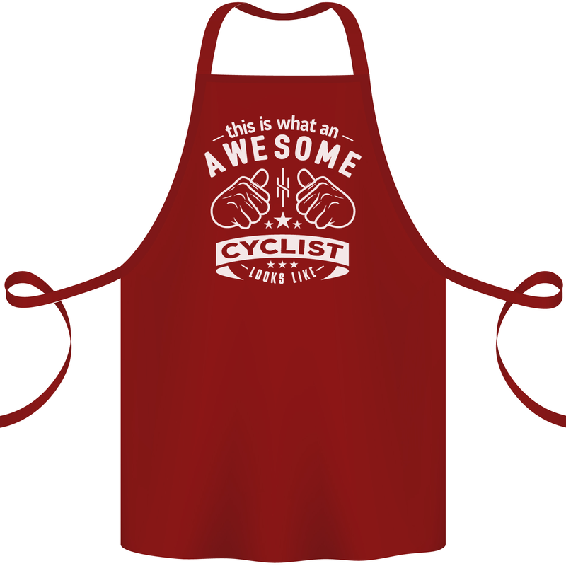 Awesome Cyclist Looks Like This Cycling Cotton Apron 100% Organic Maroon