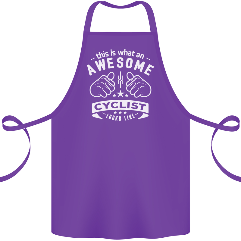 Awesome Cyclist Looks Like This Cycling Cotton Apron 100% Organic Purple