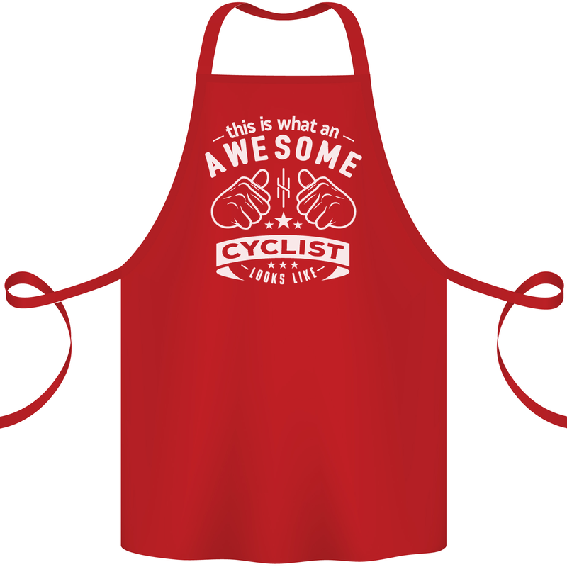 Awesome Cyclist Looks Like This Cycling Cotton Apron 100% Organic Red