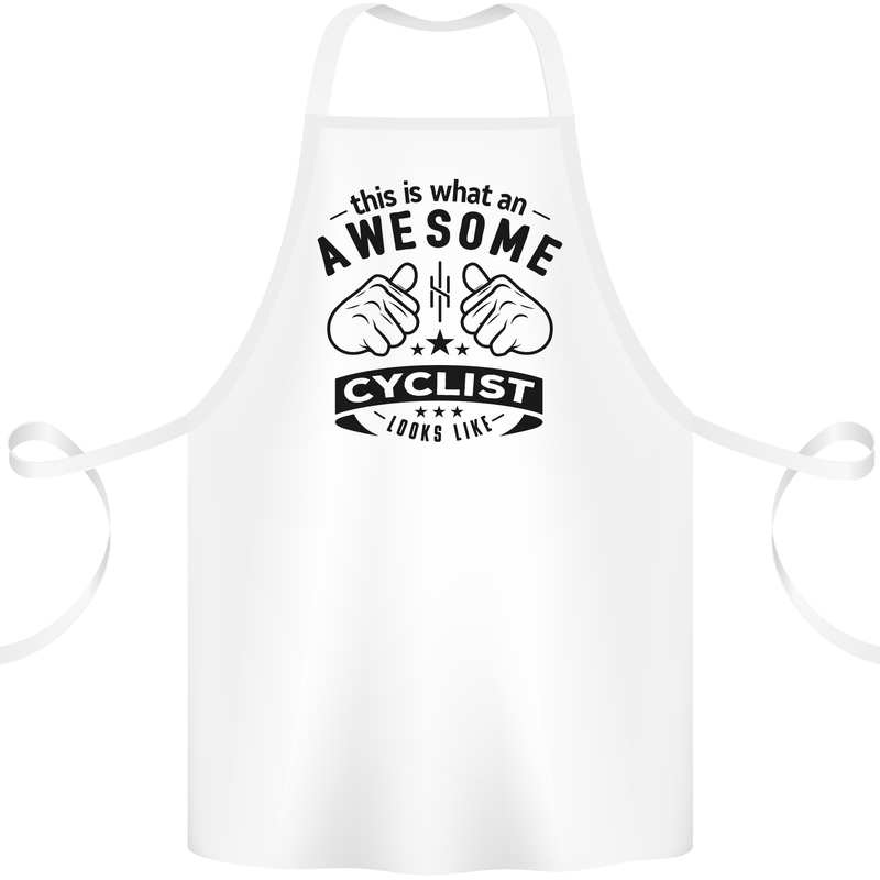 Awesome Cyclist Looks Like This Cycling Cotton Apron 100% Organic White