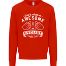 Awesome Cyclist Looks Like This Cycling Kids Sweatshirt Jumper Bright Red