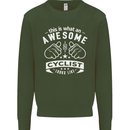 Awesome Cyclist Looks Like This Cycling Kids Sweatshirt Jumper Forest Green