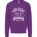 Awesome Cyclist Looks Like This Cycling Kids Sweatshirt Jumper Purple