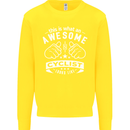 Awesome Cyclist Looks Like This Cycling Kids Sweatshirt Jumper Yellow