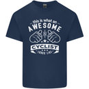 Awesome Cyclist Looks Like This Cycling Kids T-Shirt Childrens Navy Blue