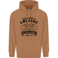 Awesome Cyclist Looks Like This Cycling Mens 80% Cotton Hoodie Caramel Latte